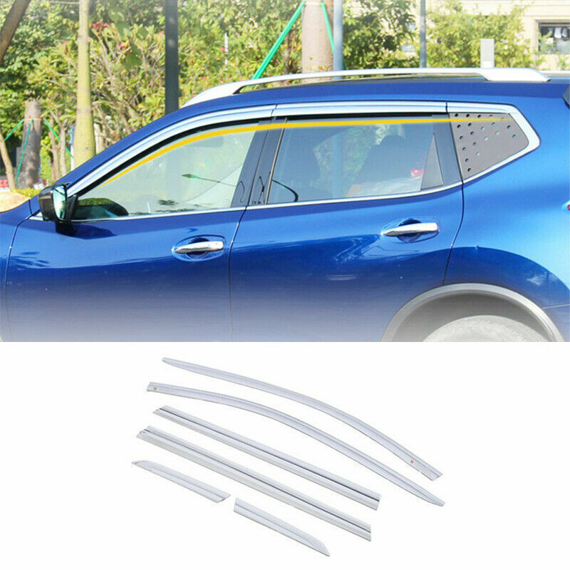 for Nissan Rogue X-Trail 14-2020 Chrome Window Vent Visor Shade Sun Rain Guard6