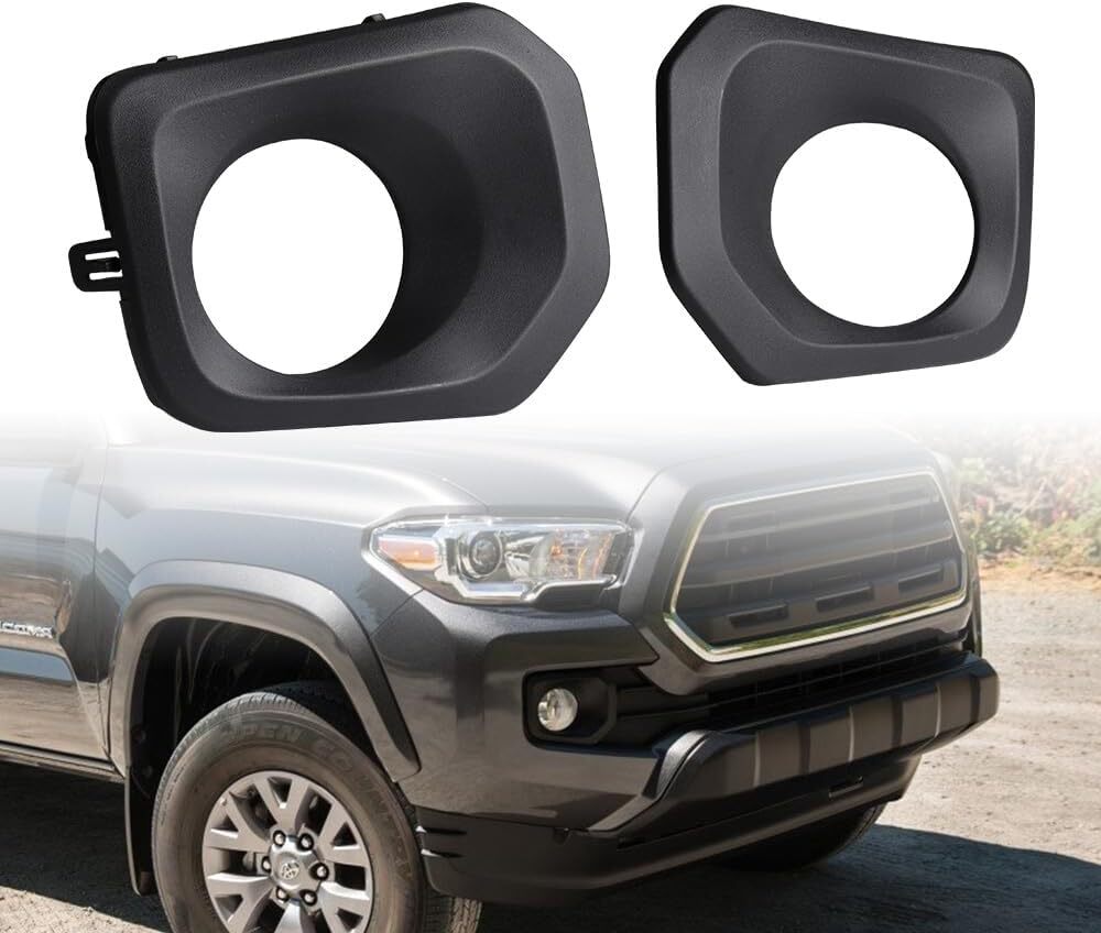Pair Bumper Fog Light Cover Bezel Left Right Side for Toyota Tacoma 2016-22