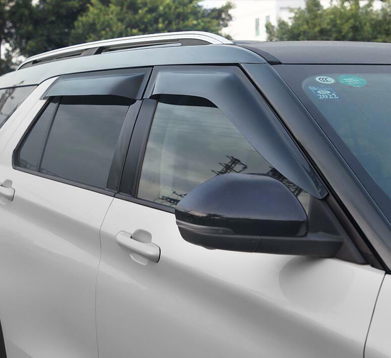for Ford Explorer 2020-21 ABS Black Window Visor Vent Shades Sun Rain Guard 4pcs