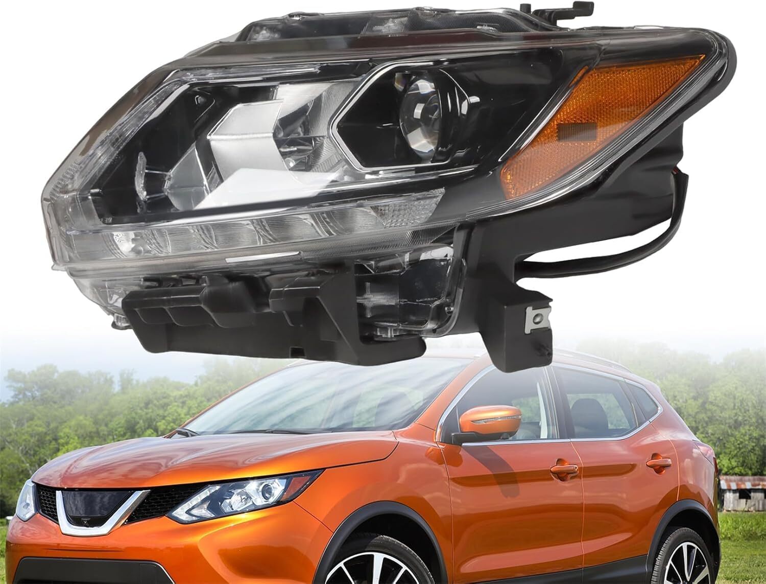 LH driver's club, left LED headlight, chrome alloy trim, suitable for 2014, 2015, and 2016 for Nissan Rogue 26060-4BA5A