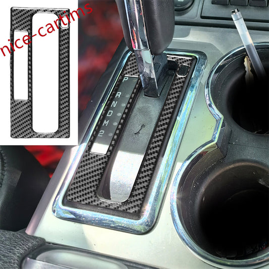 Kit for Ford F150 2009-14 Center Console Gear Shift Indicator Cover Carbon Fiber
