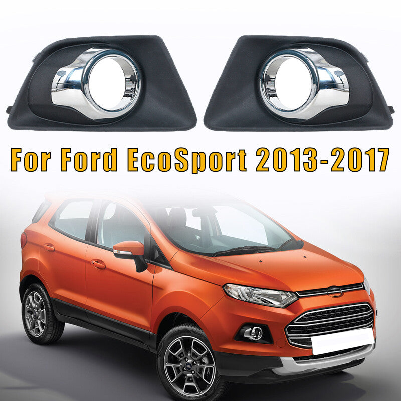 2-piece front bumper fog light cover and fog light frame for Ford EcoSport 2013-2017