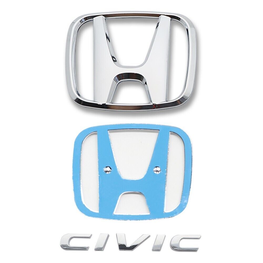 SET SILVERY EMBLEM BADGE for H+CIVIC FC FK 2015-2021 ADHENSIVE STICKERS