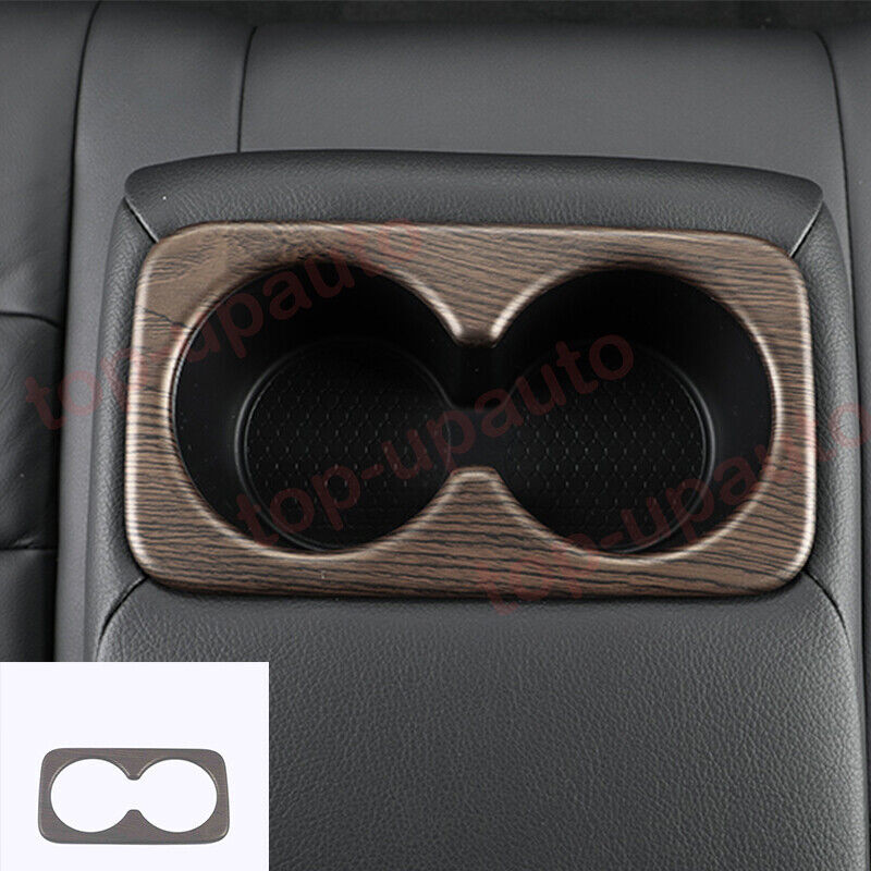 for Nissan Rogue 2021-2024 Wood Grain Look Rear Water Cup Panel Frame Trim Decor