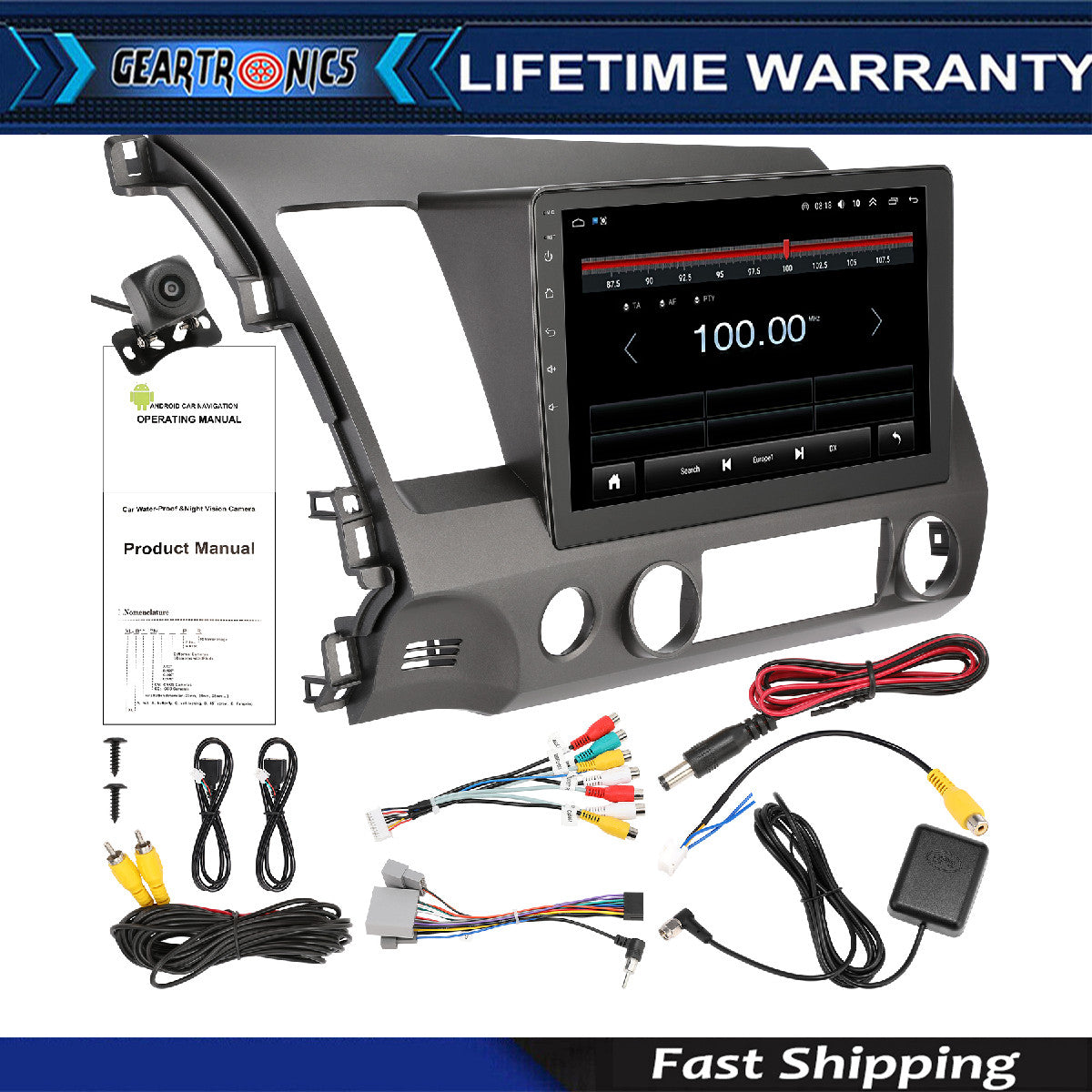 Apple CarPlay Android 12 Car Stereo Radio GPS WiFi for Honda for Civic 2006-2011 SY