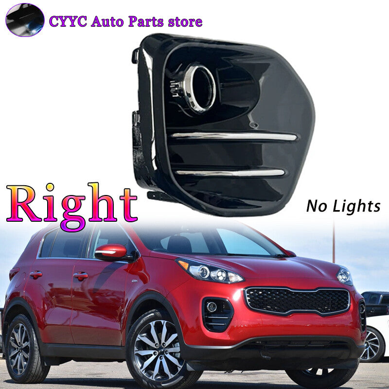 Fog Light Cover Frame Right for KIA Sportage KX5 2016-2018 Bright Black No Light