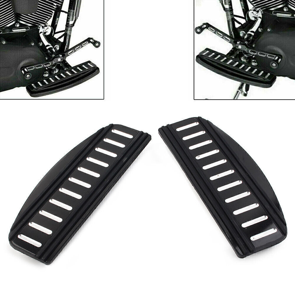 Black Rubber Rider Insert Floorboard Footboard Kit for Harley Touring 86-19 FLHR