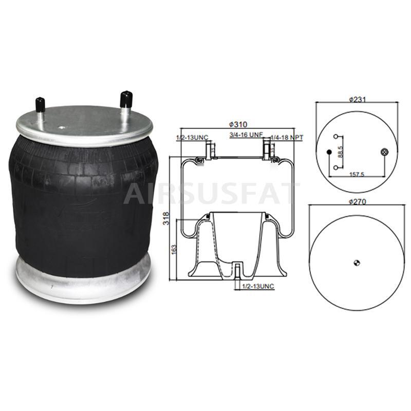 for Freightliner 1R12-603 Air Suspension Air Bag W01-358-9781 1T15ZR-6