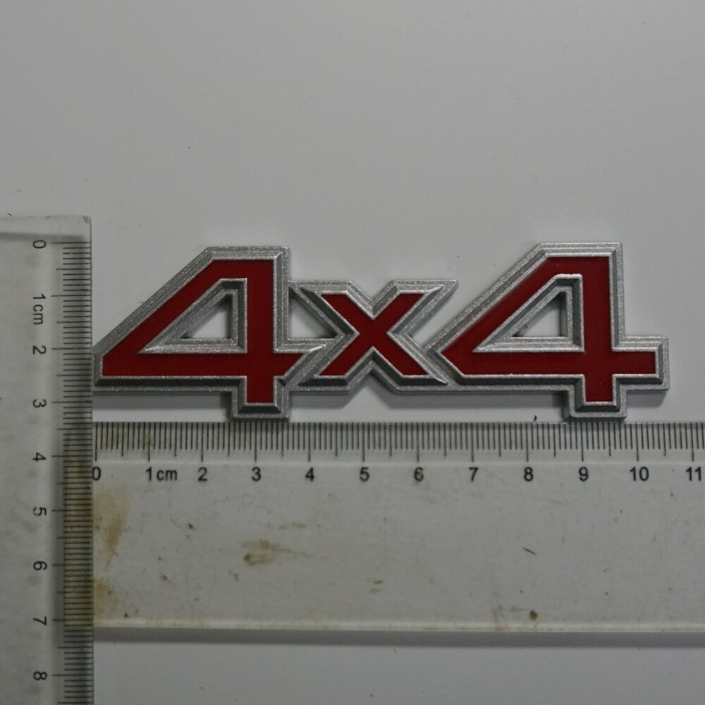 1x Matte Silver Red 4x4 Metal Emblem Decal Sticker Badge Trunk Motors Hybrid SUV