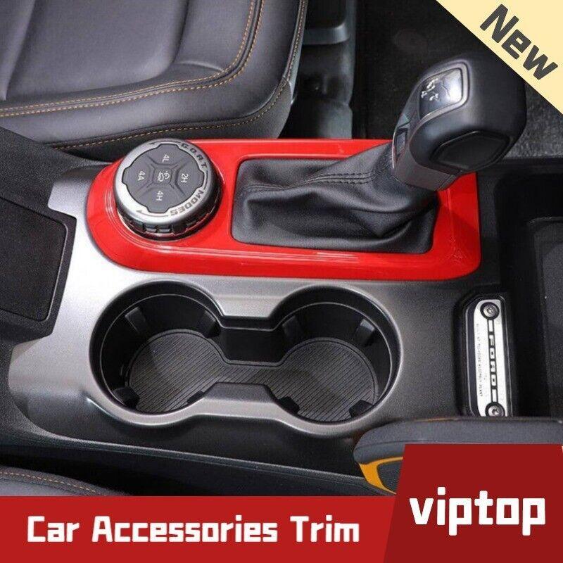 for Ford Bronco 2021-2023 Red ABS Inner Console Gear Shift Panel Cover Trim 1x
