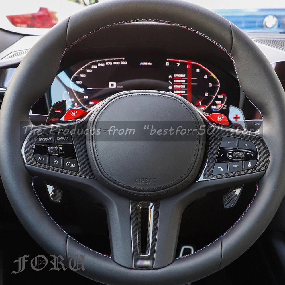 for BMW X6 G06 X6M F96 2020-2022 Carbon Fiber Car Steering Wheel Frame Cover