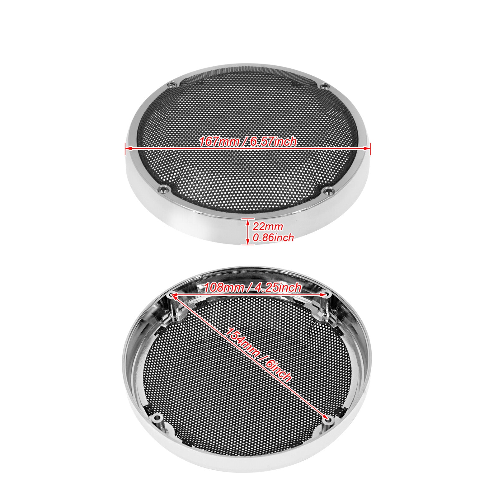 Chrome 6.5Saddlebag Lid Speaker Grill Cover for Harley Road Electra Glide 83-23