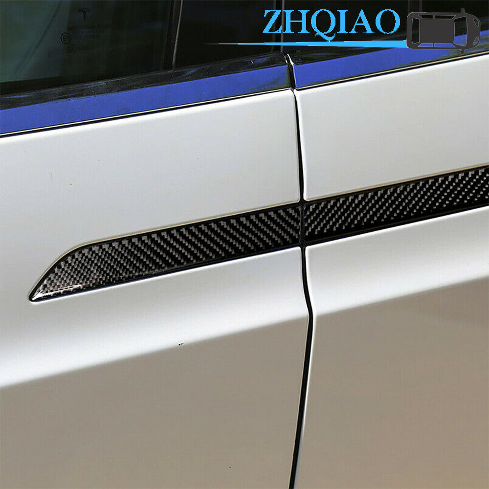 4Pcs Carbon Fiber Exterior Door Handle Cover Trim Fit for Tesla Model X
