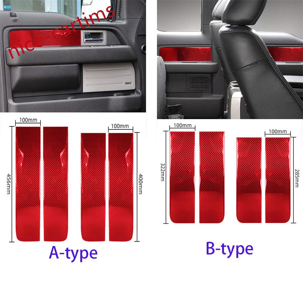 4¡ÁCarbon Fiber Interior Door Side Panel Decorative Cover for Ford F150 2009-14 A