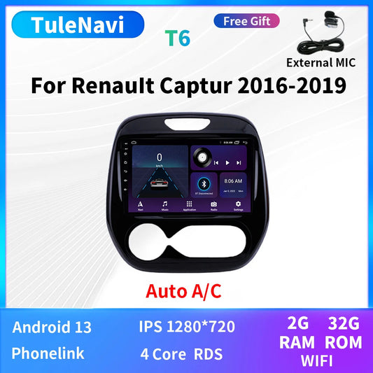 for Renault Captur Kaptur 2016-19 Car Radio GPS Carplay Multimedia Video Player