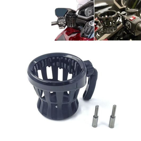 Black Motorcycle Handlebar Cup Holder Drink W/ Mesh Basket for Honda Goldwing