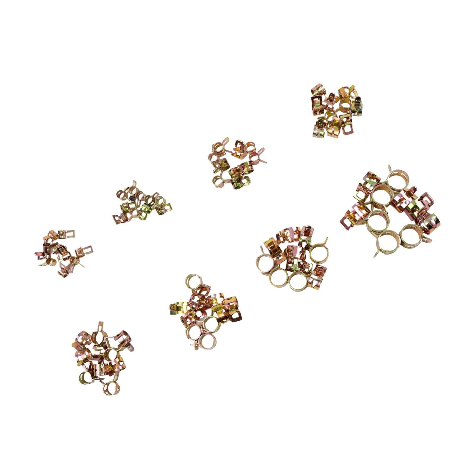80 Pcs Spring Hose Clips Fuel Line Air Gas Water Pipe Vacuum Tube Clamps 5-14mm