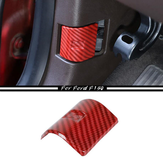 Suitable for 15-23 for Ford F150 F-150 Red Carbon Engine Hood Switch Button Cover Trim