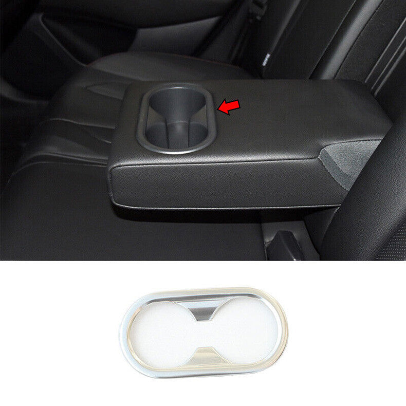 for Hyundai for Elantra 2021-2023 Silver Rear Water Cup Holder Frame Cover Trim