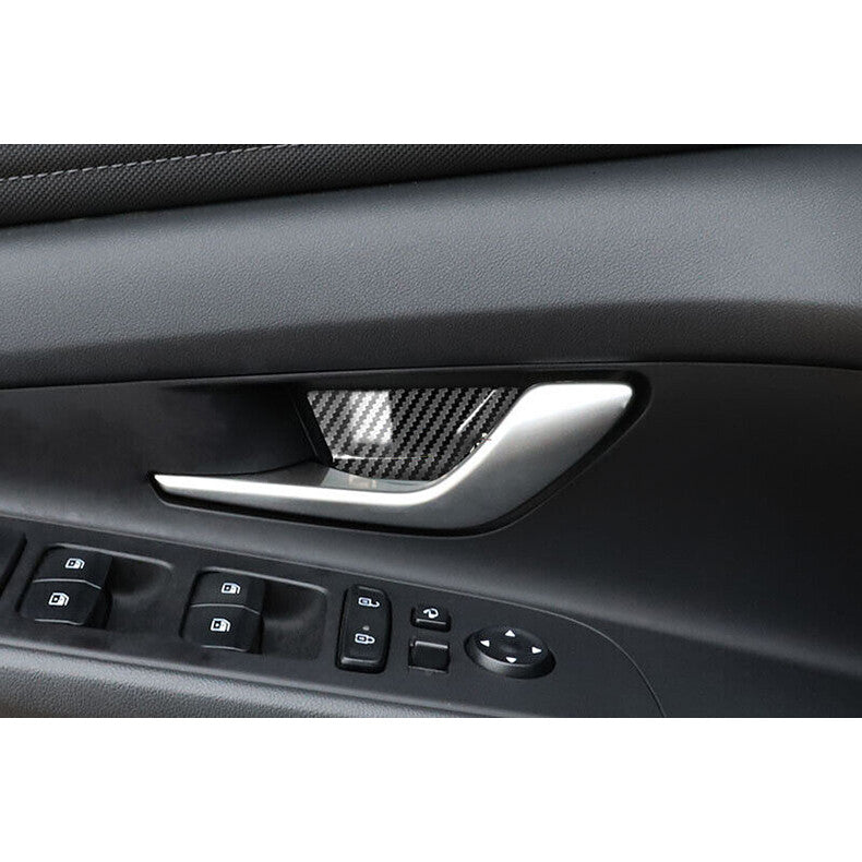 for Hyundai for Elantra 2021-2023 Carbon Fiber Inner Door Bowl Sticker Cover Trim 4x