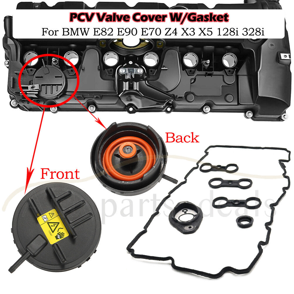 Engine PCV Valve Cover W/ Gasket Kits for BMW E82 E90 E70 Z4 X3 X5 128i 328i US