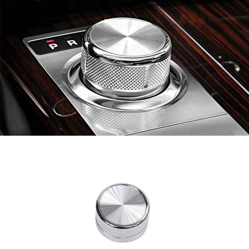 for Jaguar F-PACE 2017-2021 Silver Aluminum Central Console Gear Shift Knob Trim