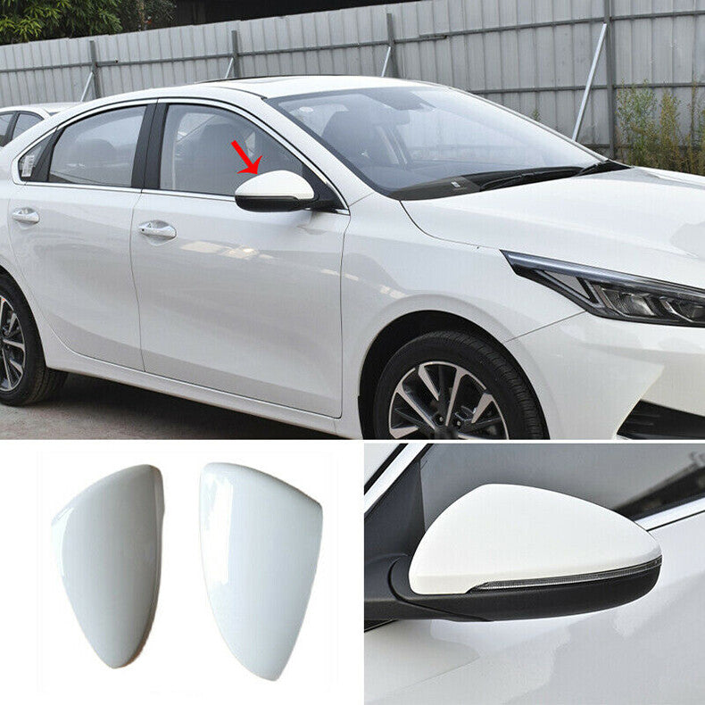for Kia Forte 2019-2021 White Side Rear View Mirror Cover Cap Trim repair kit 2x