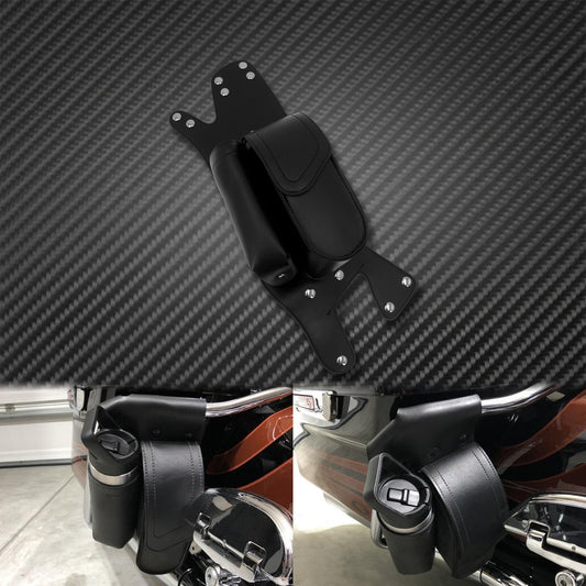 Saddlebag Guard Bag Left Side Water Bottle Holder Fit for Harley Touring 97-2021