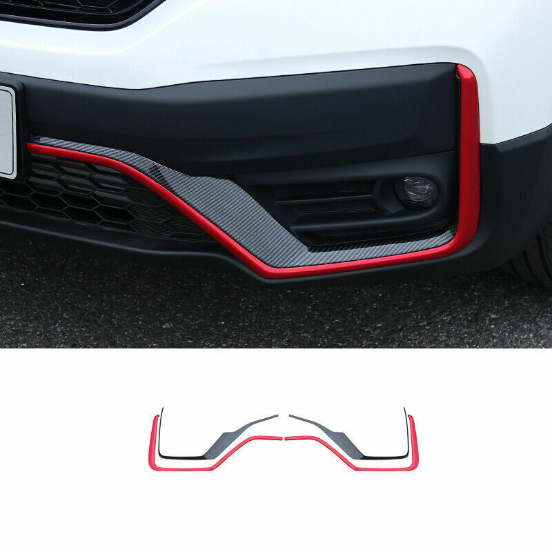 for Honda CR-V 2020-2022 Red Carbon Fiber Front Bumper Lower Strip Guard Trim