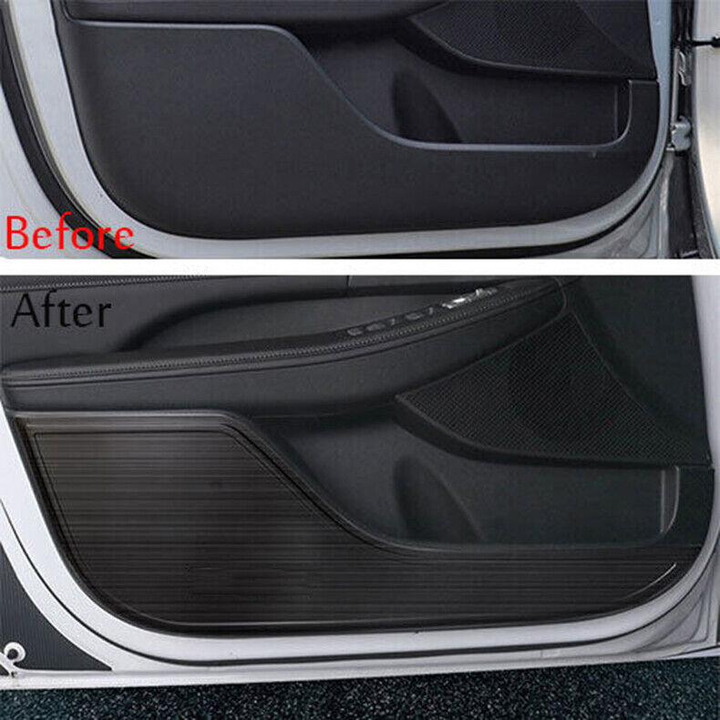 for Hyundai Sonata 2020-23 Black Steel Inner Door Anti-kick Panel Cover Trim Set