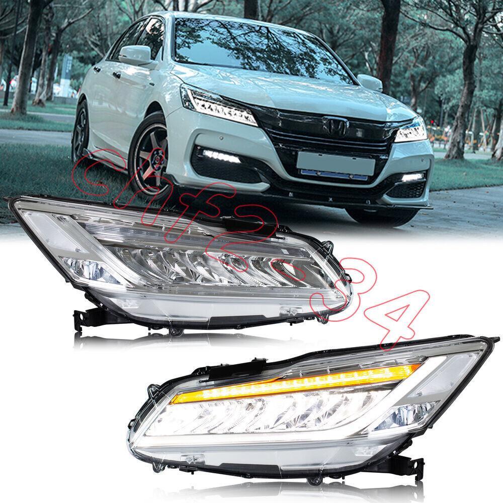 LED HeadLight for Honda Accord 9th GEN 2016 2017 Sequential Front Lamps Pair
