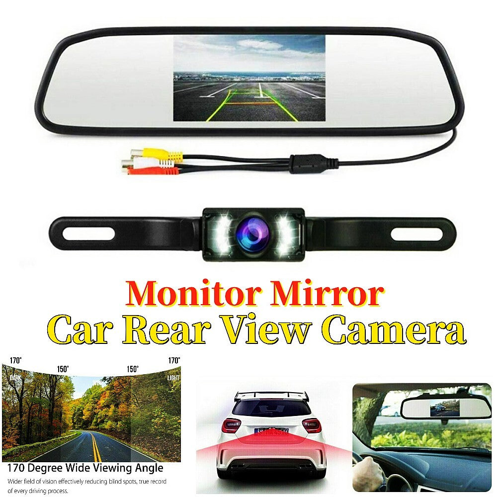 4.3-inch backup camera rearview night vision parking accessory