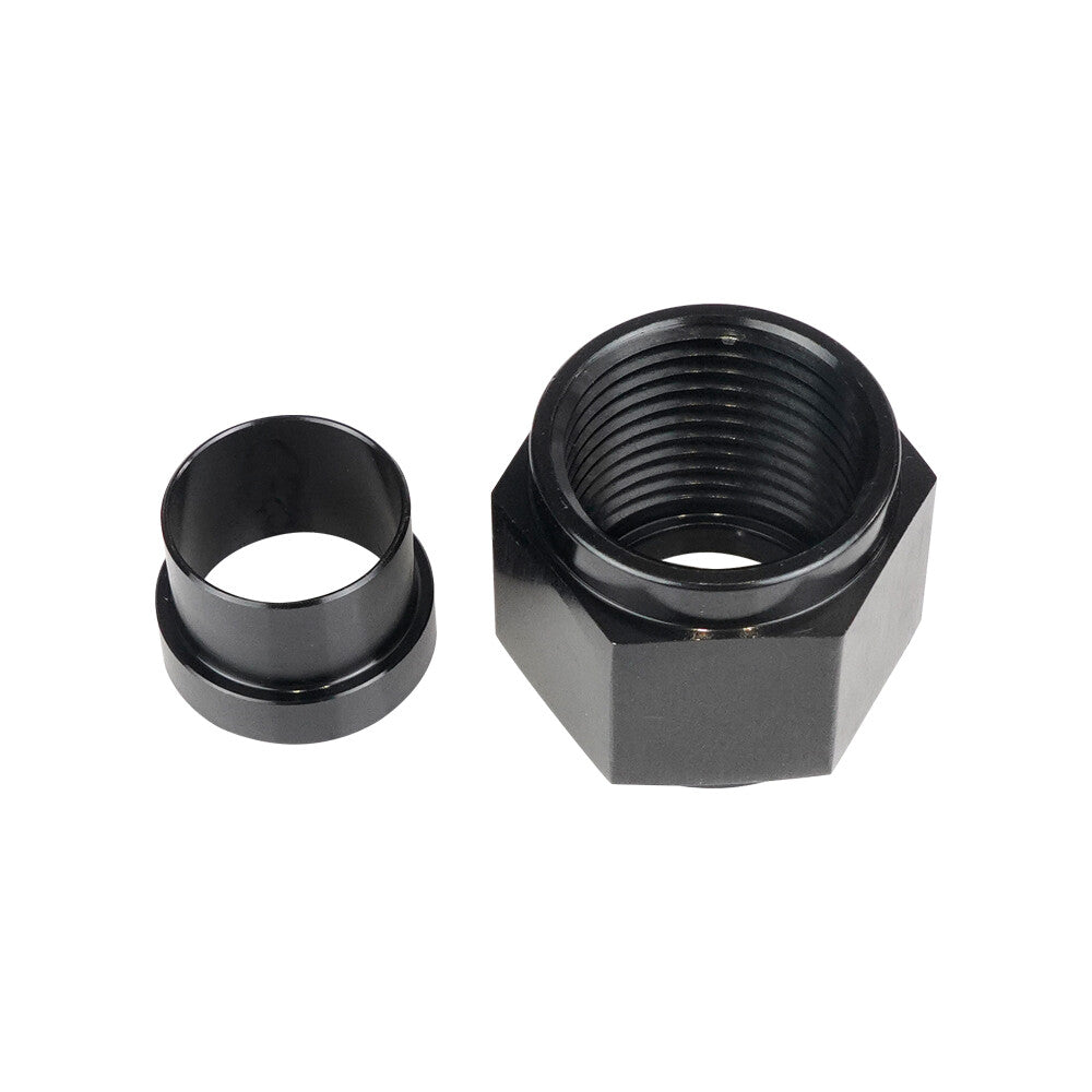10AN Hard Wire Conduit Nut and Sleeve Fitting Adapter for 5/8 inch Hard Wire Aluminum Black
