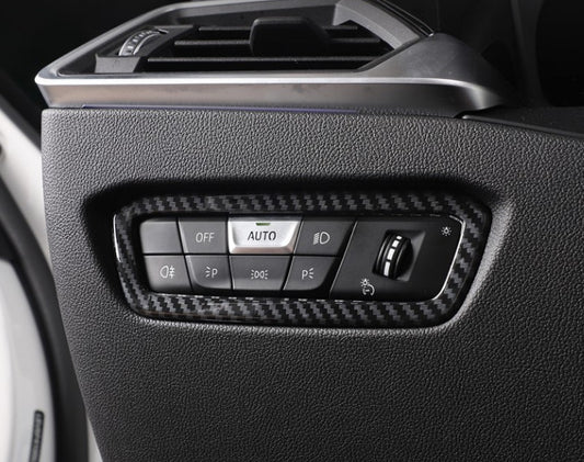 for BMW 3-Series G20 19-21 ABS carbon fiber Headlight Lamp Switch Button Trim