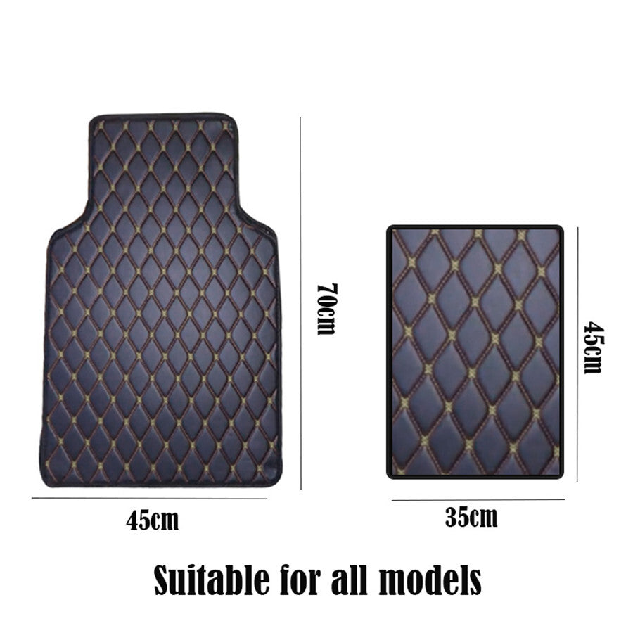 4PCS Universal Car PU Leather Floor Mat Front Rear Carpet Protect Pad Waterproof