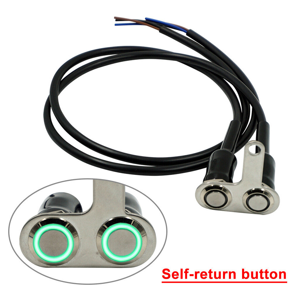 Schaltergriff Taste LED Edelstahl Wasserdicht Lenker 12V Rechts Motorrad Gr¨¹n