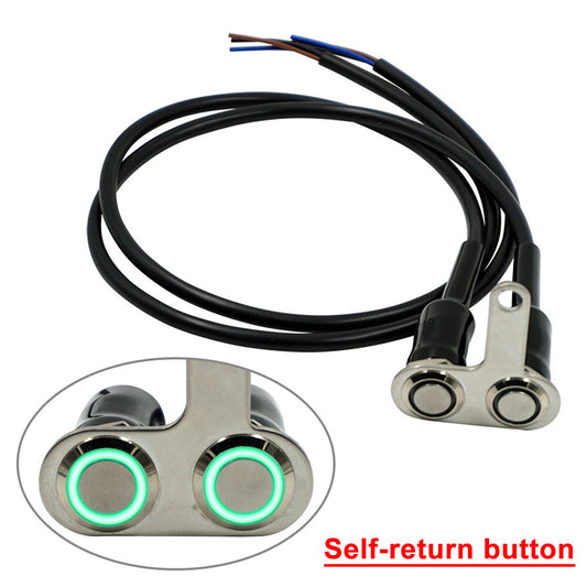 Schaltergriff Taste LED Edelstahl Wasserdicht Lenker 12V Rechts Motorrad Gr¨¹n