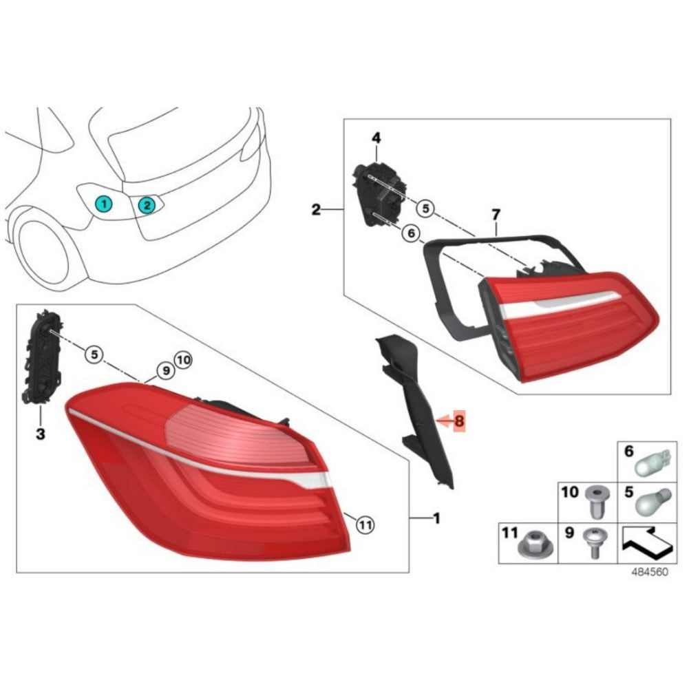 Gutter strip Right for BMW F45 216d 216i 218d 218dX 218i 220d