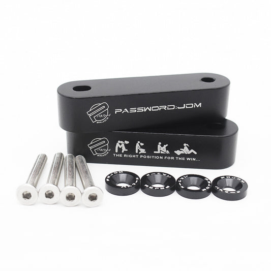 Black JDM Aluminum Billet Hood Vent Spacer Riser Kit for Honda for Civic for Acura