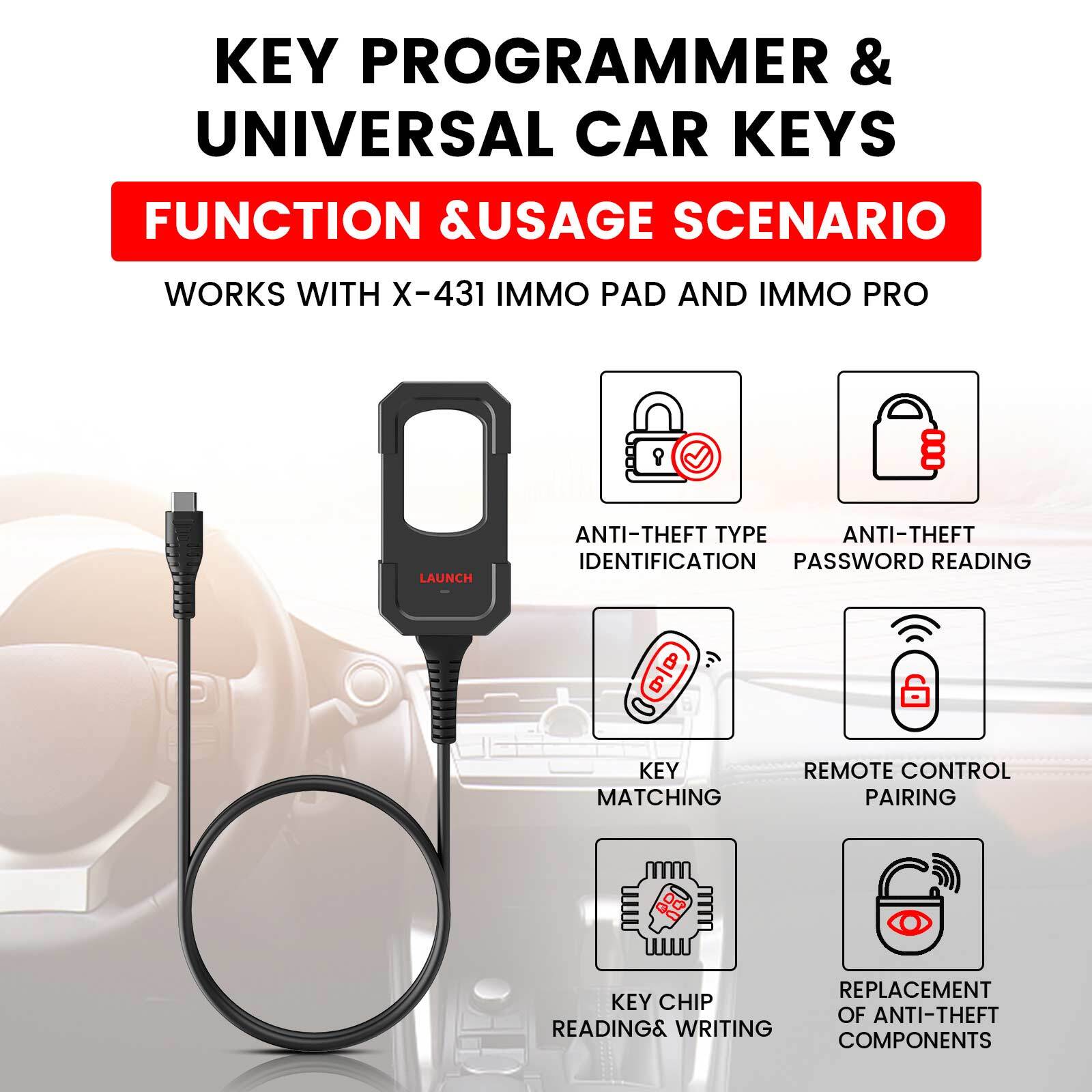 Launch X431 K?y Progarm Remote Maker Transponder +1x Super Chip+4 Set for Smart Key