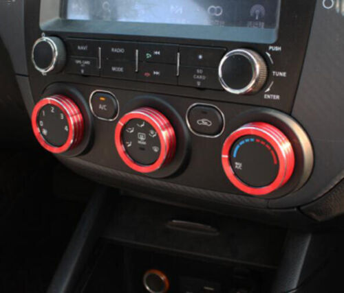 Red Console Air Conditioning Aluminum Knob Trim Fit for Kia Forte Car 2014-2018