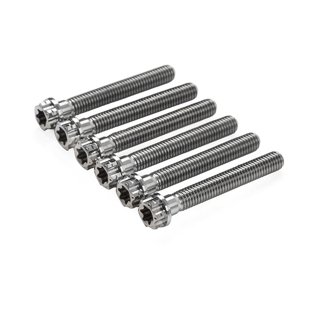6pcs Bolts Torx Head Flange Screws M10x55mm For Motorcycle Bike Silver