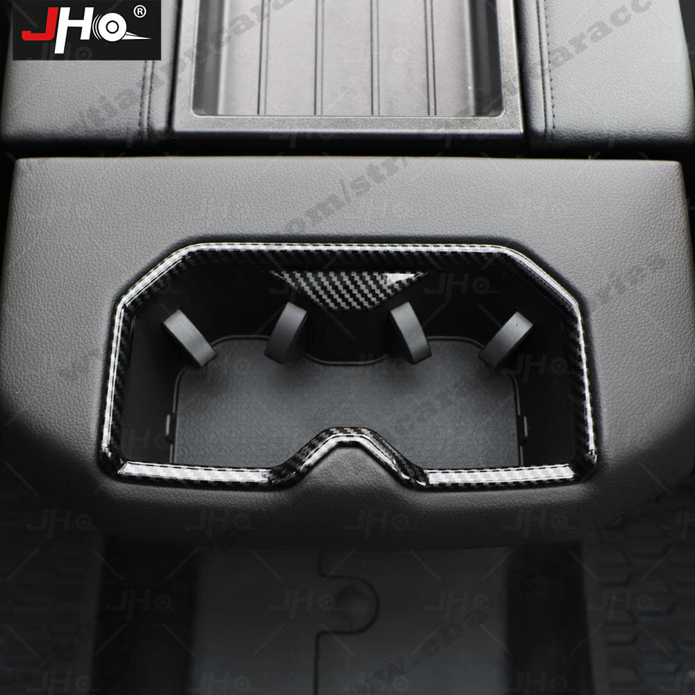 ABS Carbon Fiber Rear for Seat Water Cup Panel Cover Trim for Toyota Tundra 2022