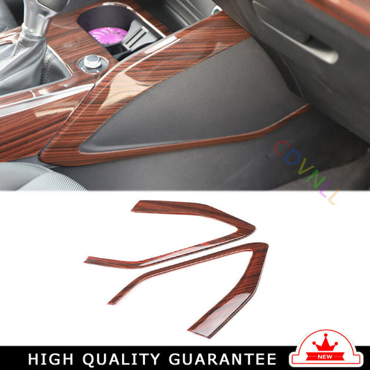 Car Inner Gear Shift Both Side Cover Trim 2 Fit for Audi Q2L 2018-2021 Red Wood