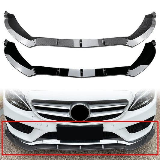 Front Bumper Lip Splitter Spoiler Body Kit for Mercedes-Benz C Class 15-18