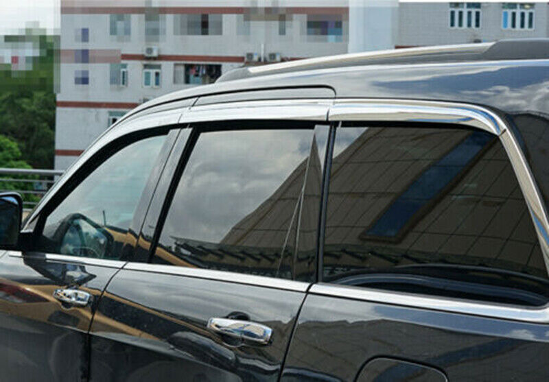 For Grand Cherokee 2011-21 Silver Window Visor Vent Sun Shade Rain Guard Shield