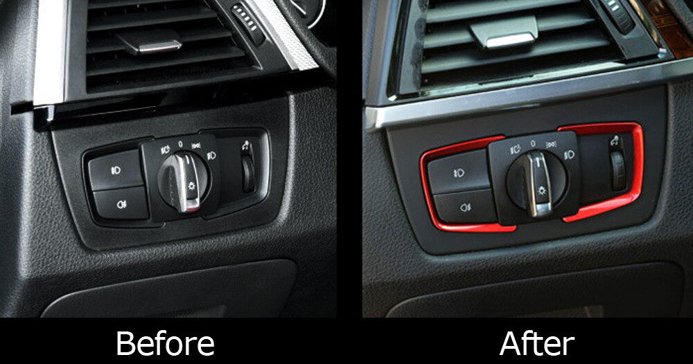 for BMW 2 3 4 Series X5 X6 Red Headlight Switch Surrounding Decorative Trims