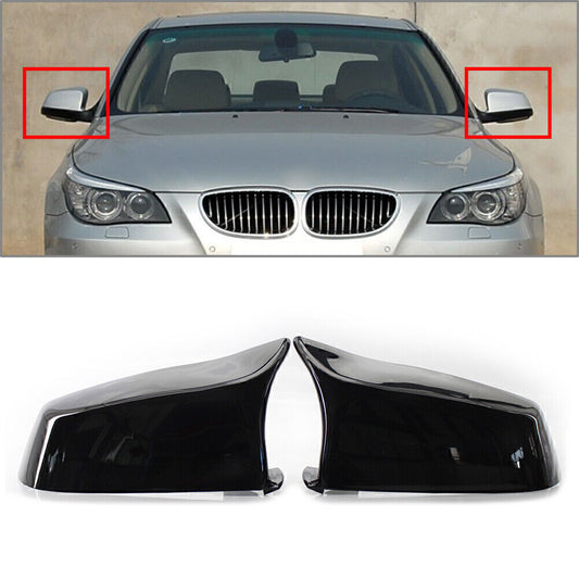 Glossy Black Rear View Mirror Cover Shell Fit for BMW 5 Series F10 E60 F01 F02 E63