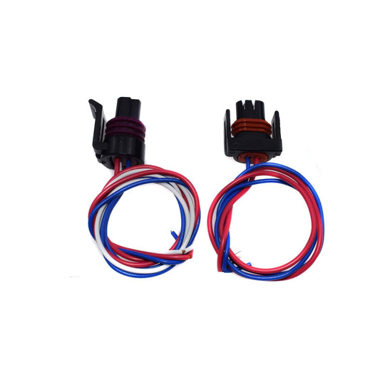 Two IPR and ICP sensor tail connectors suitable for Ford E-350, E-450, E-550, F-250, and F-350.