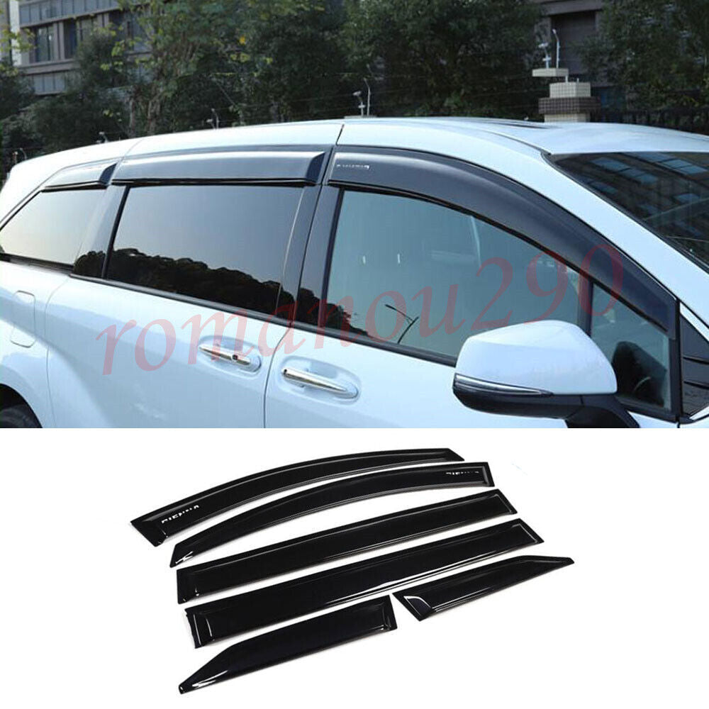 for Toyota for Sienna 2021-2024 Black Window Visor Vent Cover Sun Rain Guard Decors